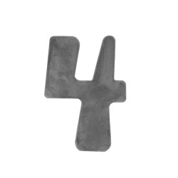 Číslo domové 4, 120x80x3mm, hladké, bez povrchovej úpravy Číslo domové 4, 120x80x3mm, hladké, bez povrchovej úpravy